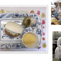提供した美カフェランチ(さんが焼きサンド ・さつまいもと人参のポタージュ ・ブロッコリーのマリネ)